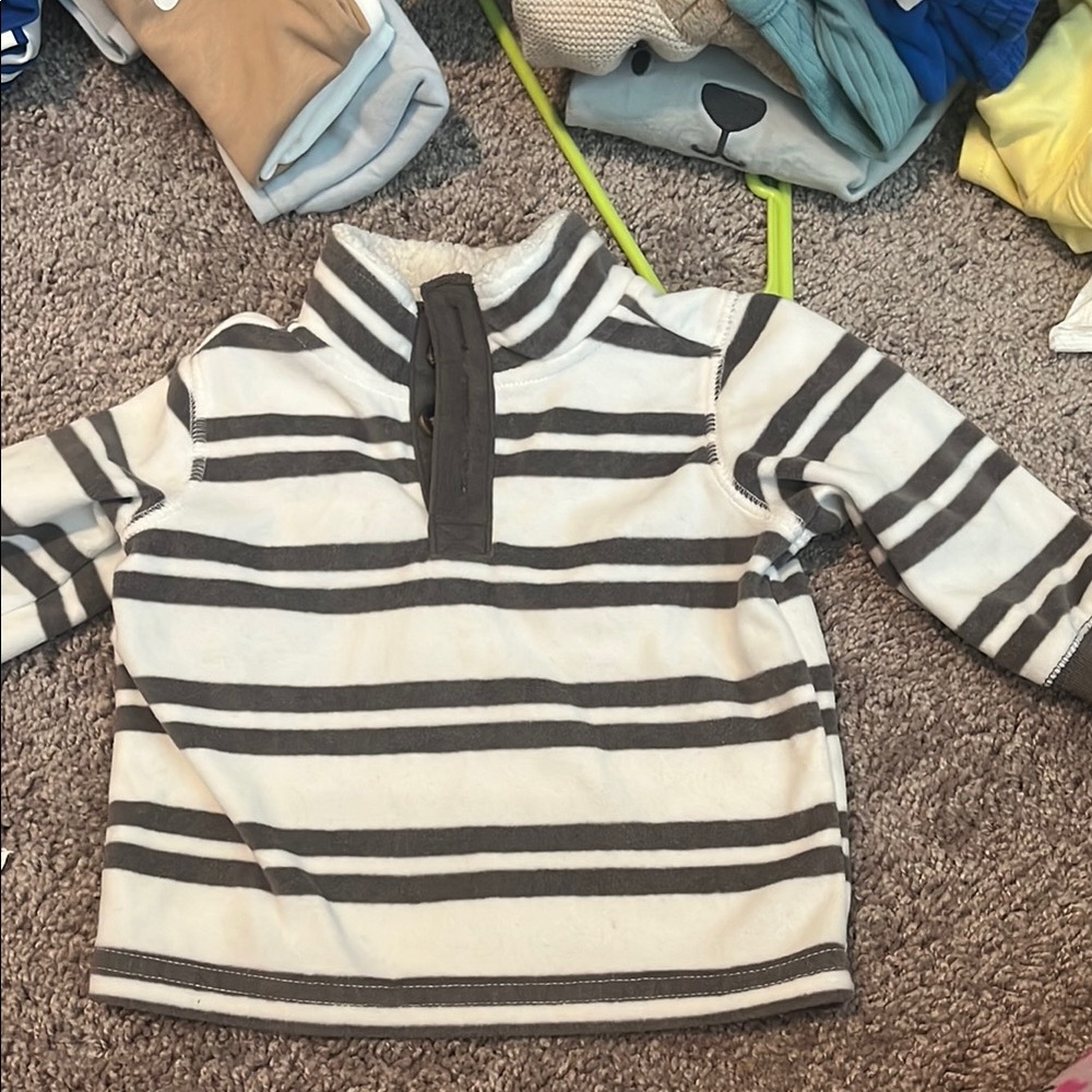 Striped Kids Shirt - Gray and White